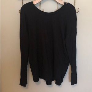 Athleta Soft Black Cross Back sweatshirt